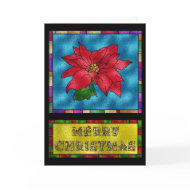 Stained Glass Poinsettia Flower card
