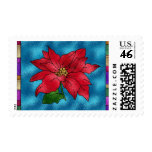 Stained Glass Poinsettia stamps
