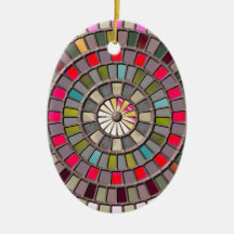 Stained Glass Roulette Wheel Christmas Tree Ornaments
