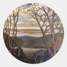 Stained glass scenery stickers