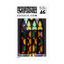 Stained Glass Season's Greetings Holiday Stamp