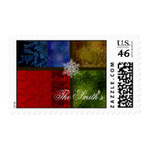 Stained glass snowflakes stamp