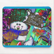 Stained glass Snowman mousepads