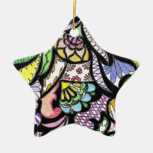 Stained Glass Star Christmas Tree Ornaments