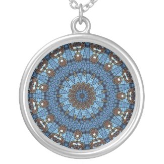 Stained Glass Sterling Silver Pendant Necklace necklace