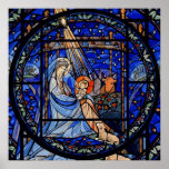 Stained Glass Style Nativity Poster