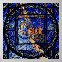Stained Glass Style Nativity posters