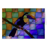 Stained glass toucan cards