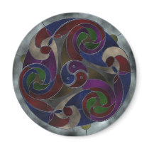 Stained Glass Triskele Refrigerator Magnet
