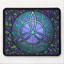 Stained Glass Triskele mousepads