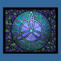 Stained Glass Triskele posters