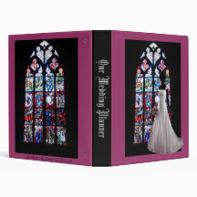 Stained Glass window and bride silhouette Avery Vinyl Binder