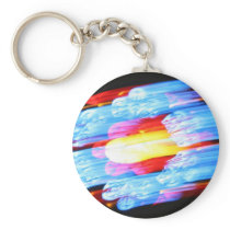 Stained glass window, Bern Munster, Switzerland Key Chain