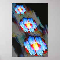 Stained glass window, Bern Munster, Switzerland Poster