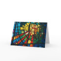 Stained glass window Christian Cross Greeting Card