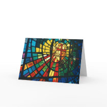 Stained glass window Christian Cross Greeting Card by ScenicEarthStudios Stained glass window Christian Cross Greeting Card