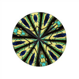 Stained Glass Window Kaleidoscope 23 Clock