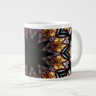 Stained Glass Window Kaleidoscope 4 Extra Large Mug