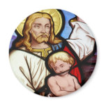 Stained glass window refrigerator magnets