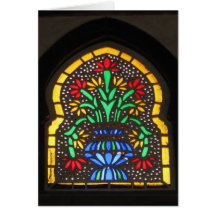 Stained glass window  Mosque of Suleyman Aga Greeting Cards
