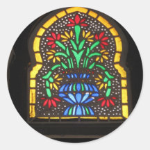 Stained glass window  Mosque of Suleyman Aga Round Sticker