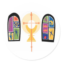 Stained Glass Windows with Chalice and Cross stickers by White_Wedding Stained Glass Windows with Chalice and Cross stickers