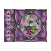 Stained Glass Wine Love postcards