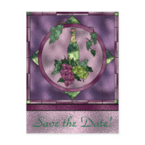 Stained Glass Wine Love postcards by StationaryStation Stained Glass Wine Love postcards