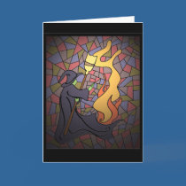 Stained Glass Witch Greetings cards
