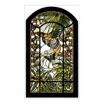 Stained Glass with bird and butterfly posters by Zenyaris Stained Glass with bird and butterfly posters