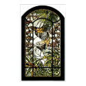 Stained Glass with bird and butterfly print