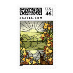 Stained Glass with Fox and  Sun postage