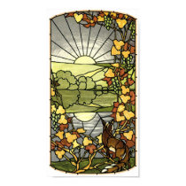 Stained Glass with fox and sun posters by Zenyaris Stained Glass with fox and sun posters