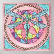 stainedglass dragonfly print