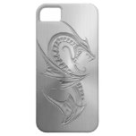 Stainless Steel Effect Dragon Graphic Case For The iPhone 5