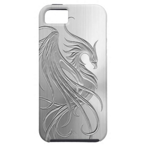 Stainless Steel Effect Phoenix Graphic Case For The iPhone 5