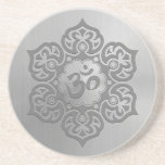 Stainless Steel Floral Aum Design Beverage Coaster