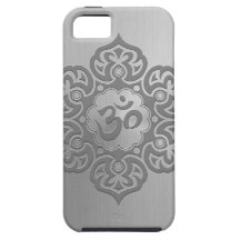 Stainless Steel Floral Aum Design iPhone 5 Covers