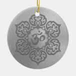 Stainless Steel Floral Aum Design Ornament