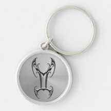 Stainless Steel Gemini Symbol Key Chain