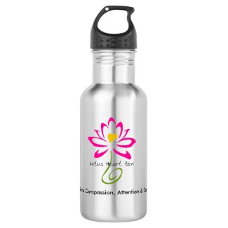 Stainless Steel Lotus Heart Zen Water Bottle 18oz Water Bottle