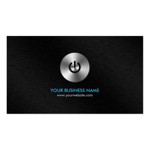 Stainless Steel Power Button Hi-Tech business card (back side)