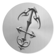 Stainless Steel Sagittarius Symbol Sticker