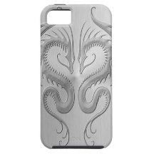 Stainless Steel Tribal Dragons iPhone 5 Cases