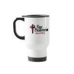 stainless steel white coffee mug