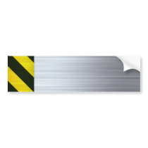 Stainless Steel with Hazard Stripes Bumper Sticker