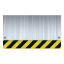 Stainless Steel with Hazard Stripes Business Card Templates