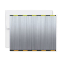 Stainless Steel with Hazard Stripes Custom Announcements