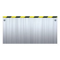 Stainless Steel with Hazard Stripes Personalized Photo Card