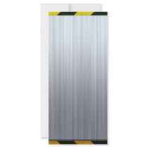 Stainless Steel with Hazard Stripes Rack Cards
